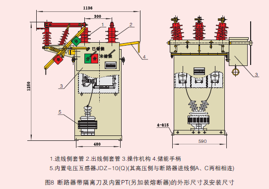 智能分界開(kāi)關(guān)尺寸圖